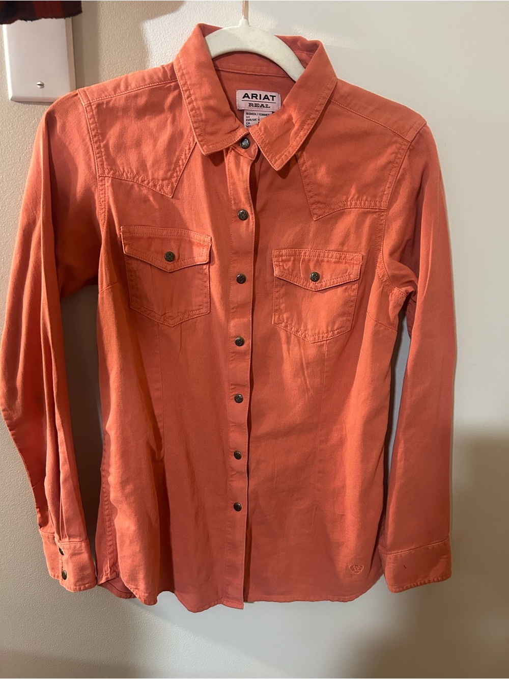 Ariat Coral-Orange Western Snap Shirt
